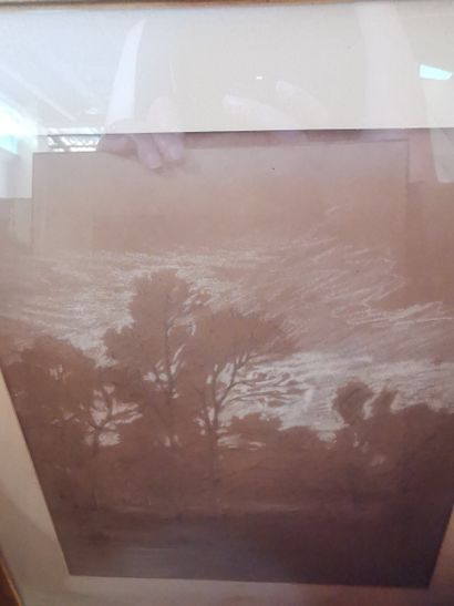 Lot de 19 toiles, lithographies, dessins