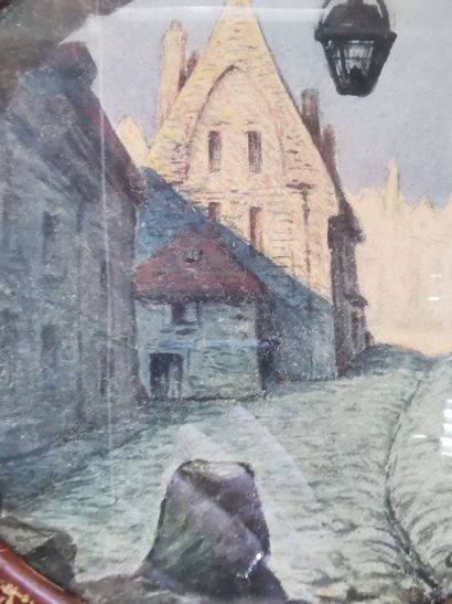 Lot de 19 toiles, lithographies, dessins