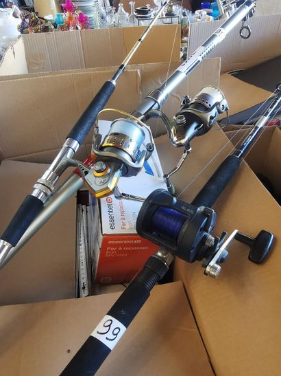 lot de 3 cannes à pêche de marque SERT/ SILVER...