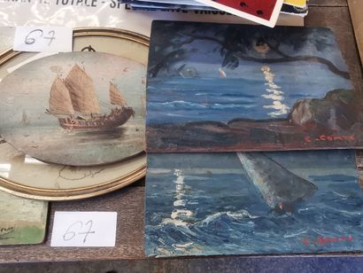 lot de 7 peintures et photos sur le thème...
