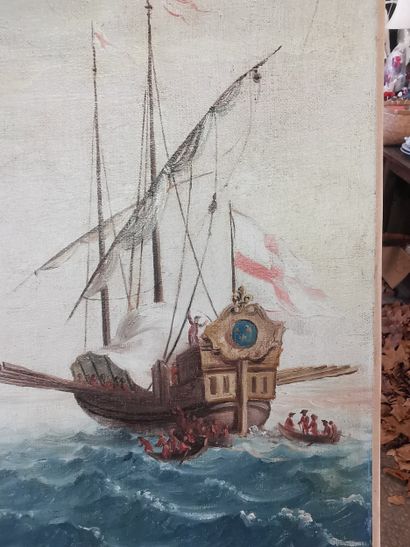Carton de 5 toiles et dessins encadrés