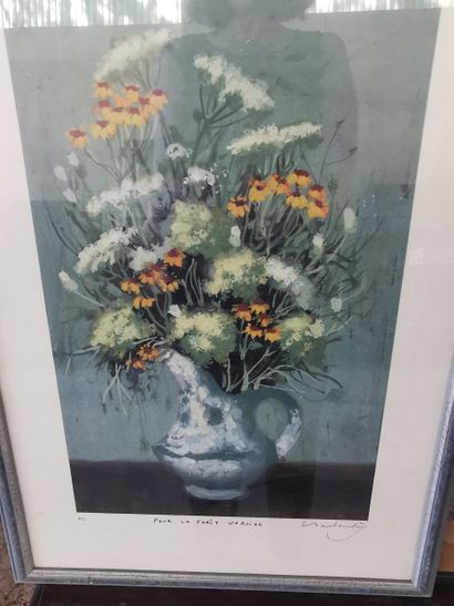 Lot de 7 toiles, dessins, lithographies dont...