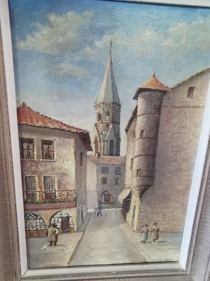 Lot de 10 toiles et dessins encadrés