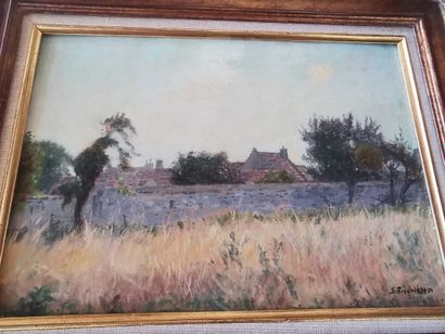 Lot de 7 toiles, dessins, lithographies dont...
