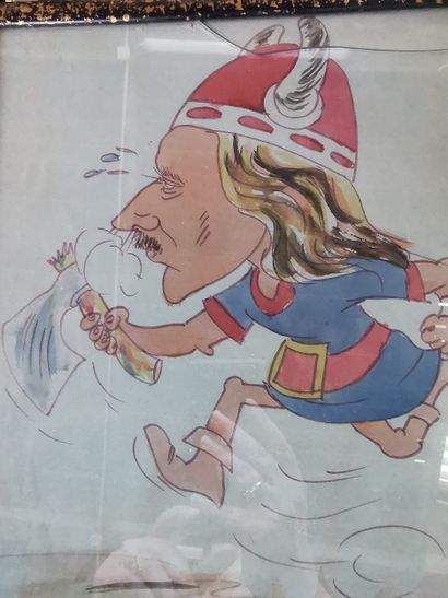 Lot de 19 toiles, lithographies, dessins