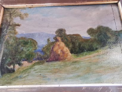 Lot de 19 toiles, lithographies, dessins
