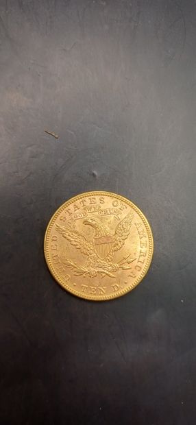 Pièce or de 10 Dollars, année 1890
Poids...