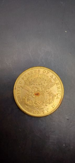 Pièce or de 20 Dollars, année 1875
Poids...