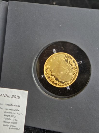 999/1000 gold coin, €250, year 2019 