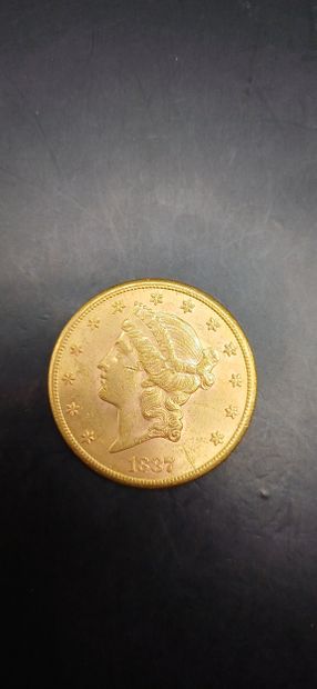 Pièce or de 20 Dollars, année 1887
Poids...