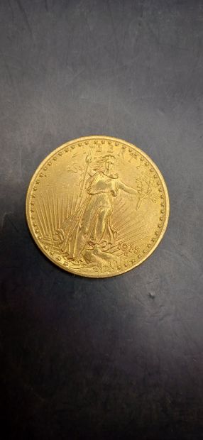 Pièce or de 20 Dollars, année 1915
Poids...