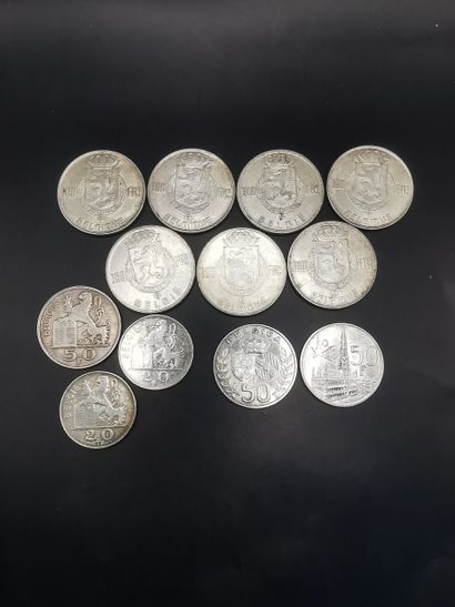 LOT of Belgian coins including :

5 pieces...