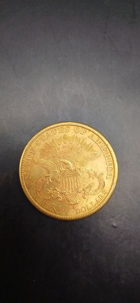 Pièce or de 20 Dollars, année 1887
Poids...