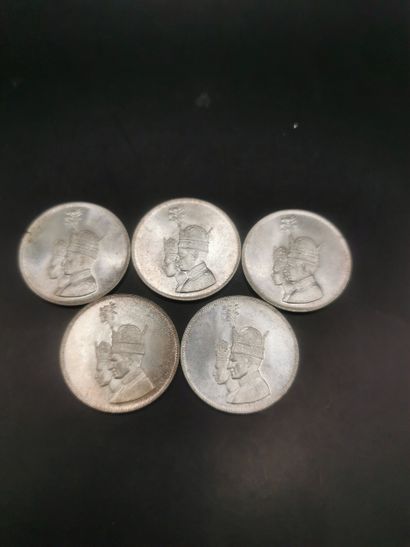 IRAN - 
Lot of 5 commemorative silver medals...