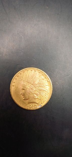 Pièce or de 10 Dollars, année 1912
Poids...