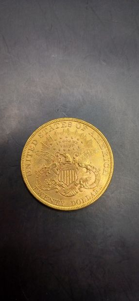 Pièce or de 20 Dollars, année 1880
Poids...