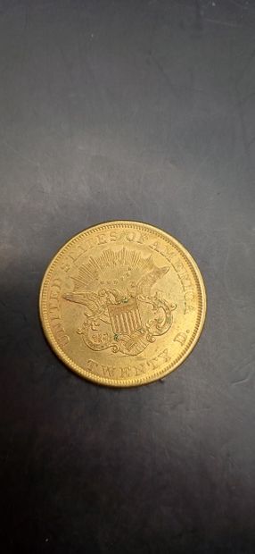 Pièce or de 20 Dollars, année 1853
Poids...