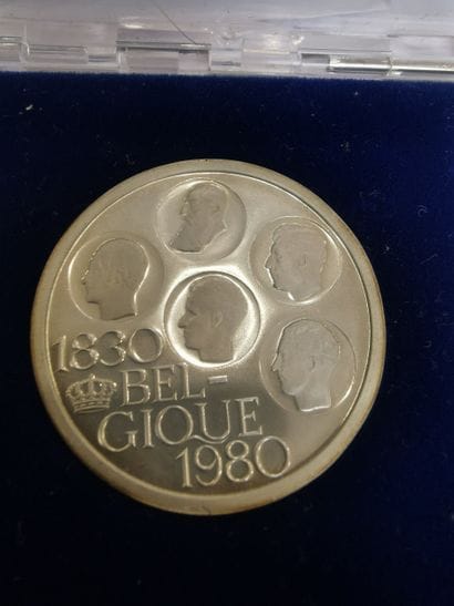 Lot of three Belgian 500 franc coins in cupronickel...