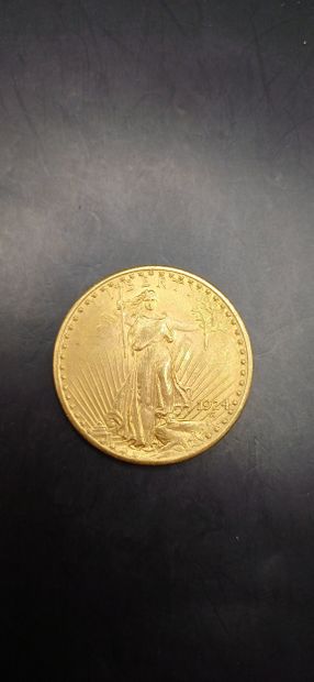 Pièce or de 20 Dollars, année 1924
Poids...