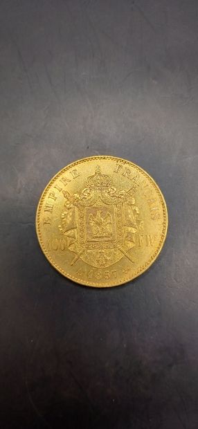 Pièce de 100 Francs or, année 1857
Poids...