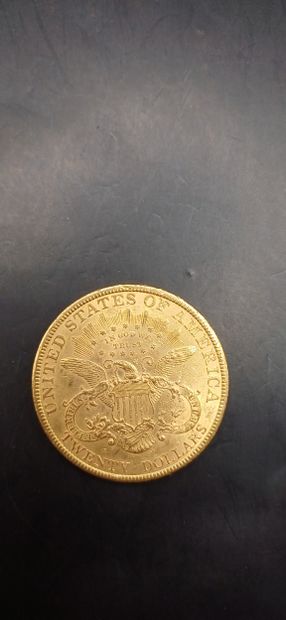 Pièce or de 20 Dollars, année 1900
Poids...