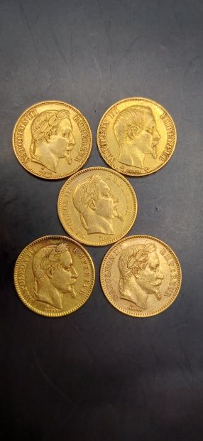 Lot of 5 Coins of 20 francs gold
Weight 32g
GOLD...