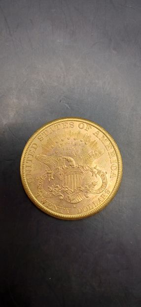 Pièce or de 20 Dollars, année 1887
Poids...