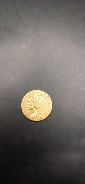 Two and a half Dollars gold coin, year 1913
weight...