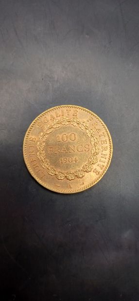 Pièce de 100 Francs or, année 1904
Poids...