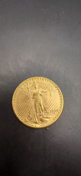 Pièce or de 20 Dollars, année 1897
Poids...