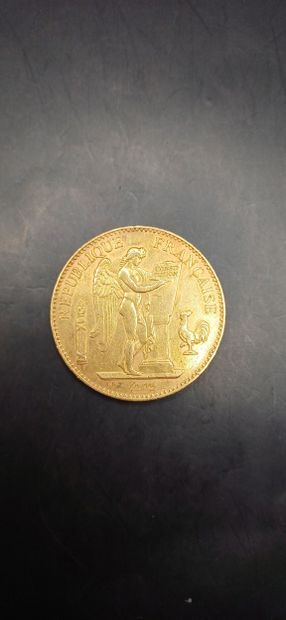 Pièce de 100 Francs or, année1906
Poids 32,24g
LES...