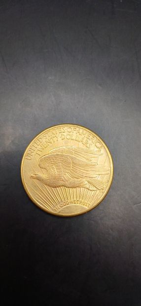 Pièce or de 20 Dollars, année 1910
Poids...