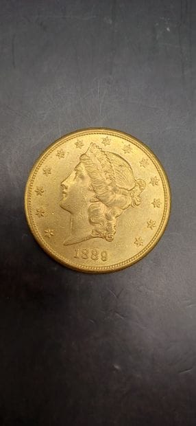 Pièce or de 20 Dollars, année 1889
Poids...