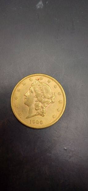 Pièce or de 20 Dollars, année 1880
Poids...