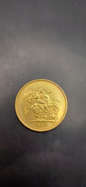 Pièce de 5 Souverains or, année 1887
Poids...