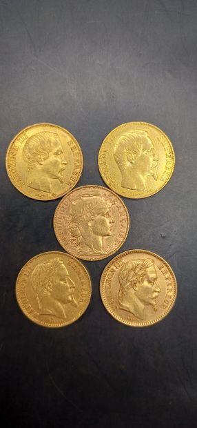 Lot of 5 Coins of 20 francs gold
Weight 32.10g
GOLD...