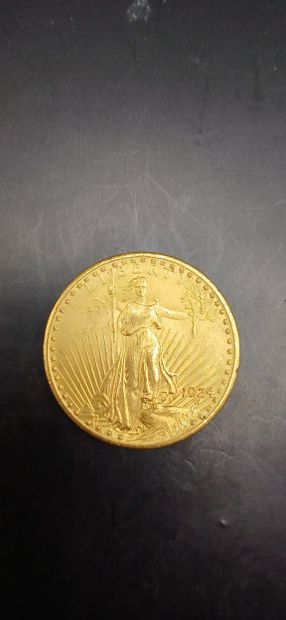 Pièce or de 20 Dollars, année 1924
Poids...