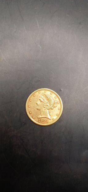 5 Dollars gold coin, year 1901
weight 8.35g
GOLD...