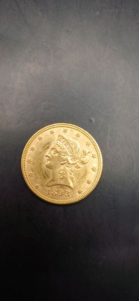 Pièce or de 10 Dollars, année 1893
Poids...