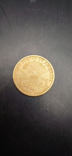 Pièce or de 20 Dollars, année 1890
Poids...