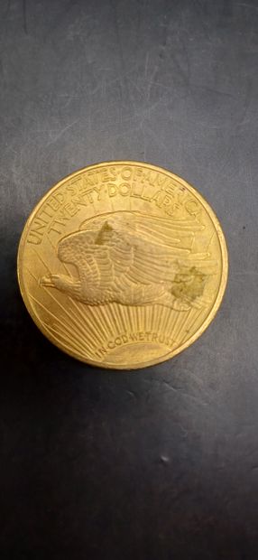 Pièce or de 20 Dollars, année 1915
Poids...