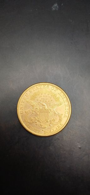 Pièce or de 20 Dollars, année 1883
Poids...