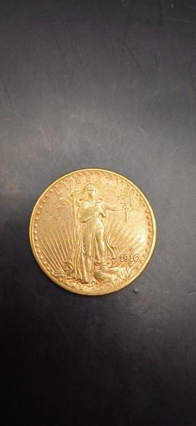 Pièce or de 20 Dollars, année 1910
Poids...
