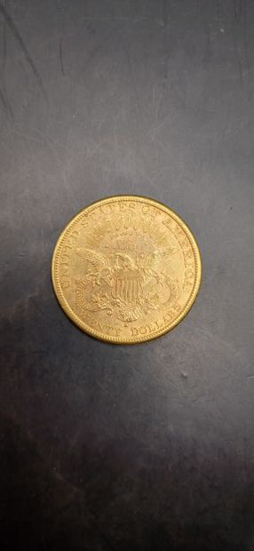 Pièce or de 20 Dollars, année 1882
Poids...