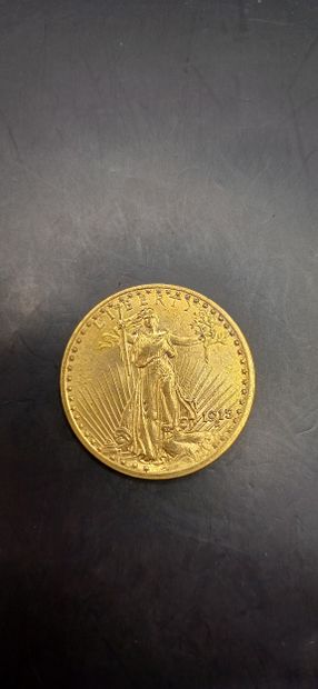Pièce or de 20 Dollars, année 1915
Poids...