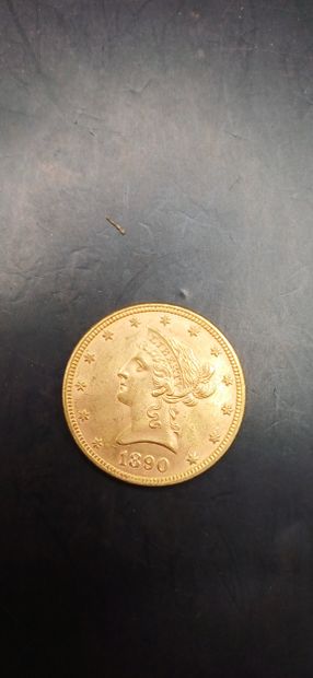 Pièce or de 10 Dollars, année 1890
Poids...