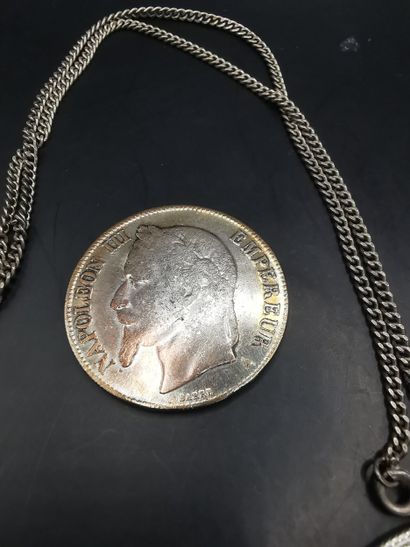 Pendant adorned with a Belgian 5 franc 1865...