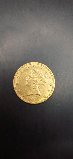 Pièce or de 10 Dollars, année 1892
Poids...
