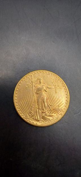 Pièce or de 20 Dollars, année 1910
Poids...