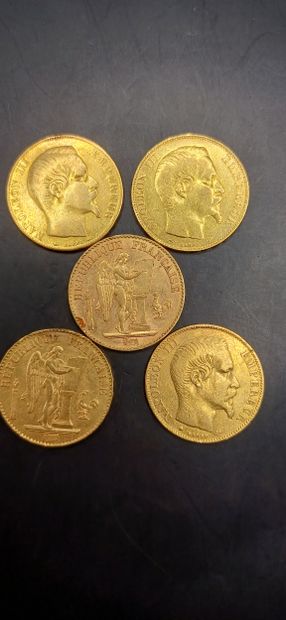 Lot of 5 Coins of 20 francs gold
Weight 31.90g
GOLD...
